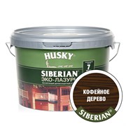 Эко-Лазурь HUSKY SIBERIAN для дерева полуматовая кофейное дерево 2,5л