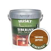 Эко-Лазурь HUSKY SIBERIAN для дерева полуматовая тиковое дерево 0,9л