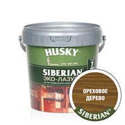 Эко-Лазурь HUSKY SIBERIAN для дерева полуматовая ореховое дерево 0,9л