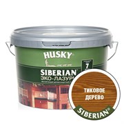 Эко-Лазурь HUSKY SIBERIAN для дерева полуматовая тиковое дерево 2,5л