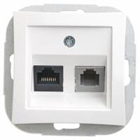 Розетка WESSEN ДУЭТ WDE000185 двойн. RJ11+RJ45, кат. 5Е механизм, белый