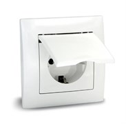 Розетка UNIT VITA 1-я с/у с/з с крыш. IP44 16А, белый