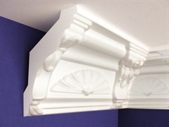 Плинтус СОЛИД потолочный 2,0м С657/155 белый 124мм*94мм (1уп-8 шт)