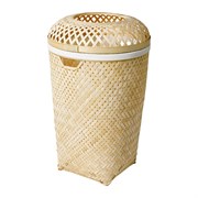 Корзина для белья 40*30*60см, бамбук, складная, цвет белый HX9100520