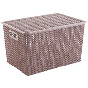 Корзина Вязь с крышкой 14л 350*245*205мм розовый 533111
