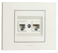 Розетка OVIVO GRANO компьютерная+телефонная белый 400-010300-234