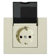 Розетка OVIVO GRANO с/з и крышкой крем 400-020300-243