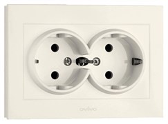 Розетка OVIVO GRANO 2-я с/з крем 400-020300-907