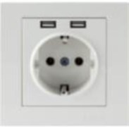 Розетка VISION с/з+USB гнездо, белая 600-0200-220