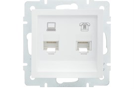 Розетка LEZARD VESNA компьютерная+телефон, белая 742-0288-143 (механизм)