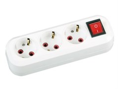 Колодка SIRIUS КЗВ-2503 3 гнезда с выключателем и заземлением 16А 250В