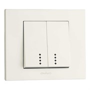 Выключатель OVIVO GRANO 2-й с индикатором белый 400-010200-203