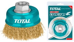 Щётка TOTAL чашечная латунированная 100мм TAC31041