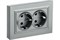 Розетка BRITE двойная с з/к/ш 16А в сборе, алюминий BR-R24-16-K47-F - фото 121179