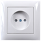 Розетка SIRIUS MIRA одноместная без заземления со шторками белая 16A РC-022х-MIR - фото 143728