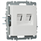 Розетка BRITE двойная компьютерная RJ45 кат.5E белая BR-K20-1-K01 - фото 145094