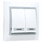 Выключатель MIRA двойной с подсветкой белый с серой вставкой 701-0215-112 - фото 34370