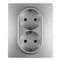 Розетка LEGRAND Etika 2 x 2К+З винт.зажимы 16А 250В (алюминий) 672423 - фото 35545