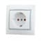 Розетка MIRA с защитой от детей керамика белый с серой вставкой 701-0215-124 - фото 35762