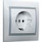 Розетка MIRA с/з керамика белый с серой вставкой 701-0215-122 - фото 35768
