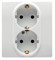 Розетка LEGRAND Etika 2X2К+З на винтах (белый) 672223 - фото 40658