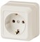 Розетка ЭРА Intro 2P+E Schuko 16А-250В Quadro слон кость 2-202-02 - фото 44568