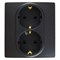 Розетка LEGRAND Etika 2X2К+З авт. (антрацит) 672623 - фото 44690