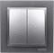 Выключатель MONO х2 механизм+кноп. Metallic Silver - фото 45038
