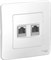Розетка WESSEN BLANCA BLNIS045111 С/У двойная комп.RJ45, кат.5E + телефон. RJ11, белый - фото 70565