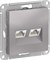 Розетка AtlasDesign дв. комп.кат 5Е, механизм алюминий ATN000385 - фото 80008