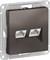 Розетка AtlasDesign дв. комп.кат 5Е, механизм мокко ATN000685 - фото 80011