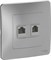 Розетка WESSEN BLANCA BLNIS045113 С/У двойная: комп.RJ45, кат.5E + телефон. RJ11, алюминий - фото 80041