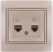 Розетка MIRA компьютер+телефон жемчужно-белый перламутр со вставкой 701-3030-143 - фото 80744