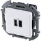 Розетка LEGRAND INSPIRIA 2*USB A-C белый 673760 - фото 84451
