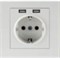 Розетка VISION с/з+USB гнездо, белая 600-0200-220 - фото 95397